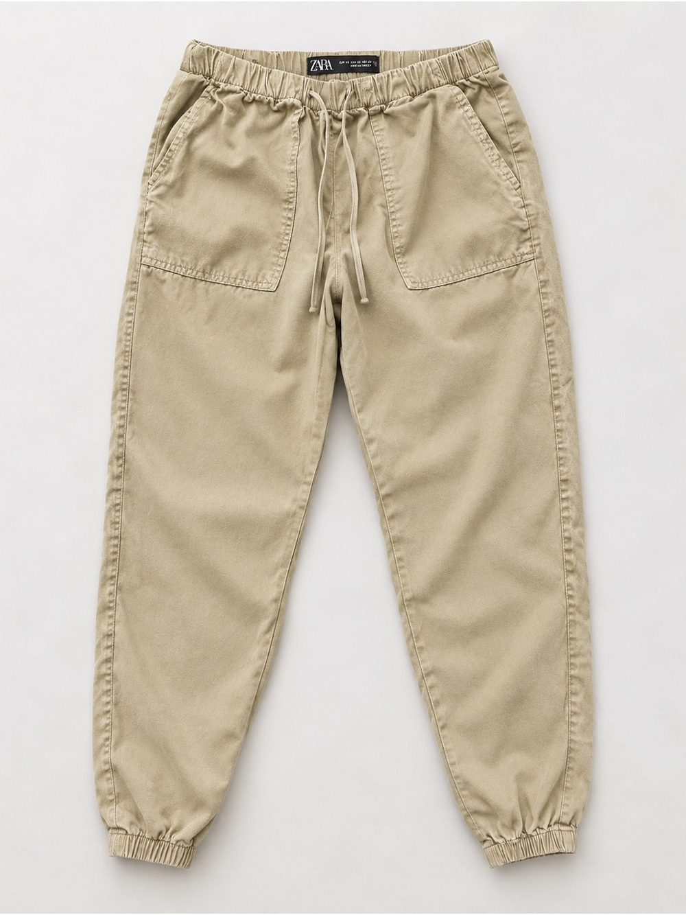 Zara Men's Drawstring Joggers in Beige